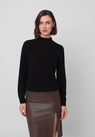 Czarny półgolf 100% wełna