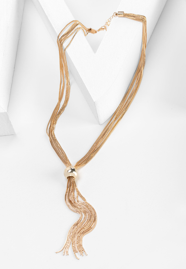 Naszyjnik z łańcuszków w kolorze złotym