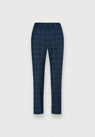 Granatowe spodnie w kratę