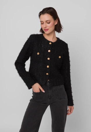 Czarny żakiet w stylu chanel