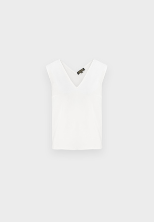 Ecru bluzka bez rękawów z wiskozą i lnem