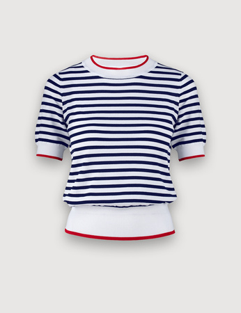 Dzianinowa bluzka z granatowe paski