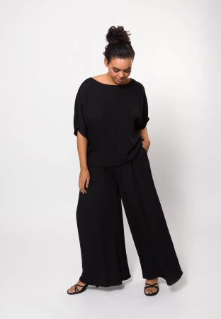 Czarne wiskozowe spodnie