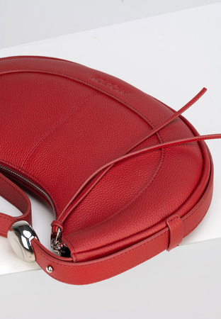 Czerwona torebka na ramię ze skóry