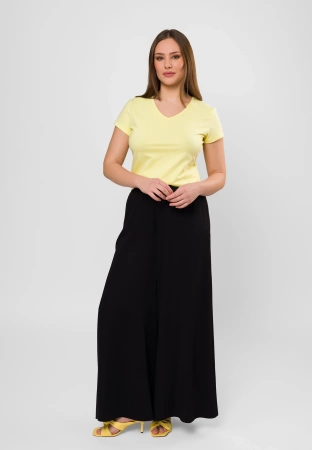 Żółty bawełniany t-shirt w serek