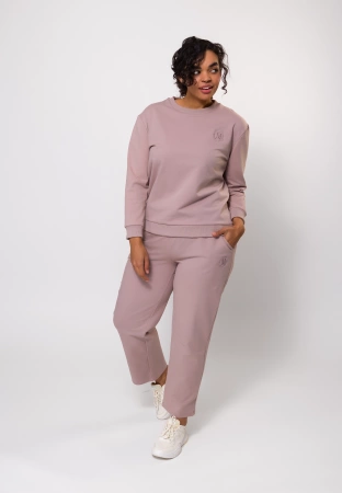 Beżowa bawełniana bluza z aplikacją