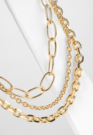 Kaskadowy naszyjnik w kolorze złotym
