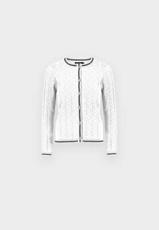 Ażurowy kardigan z ozdobnymi guzikami w kolorze ecru