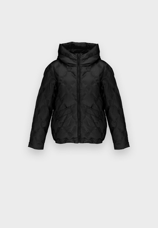 Czarna puchowa kurtka z kapturem