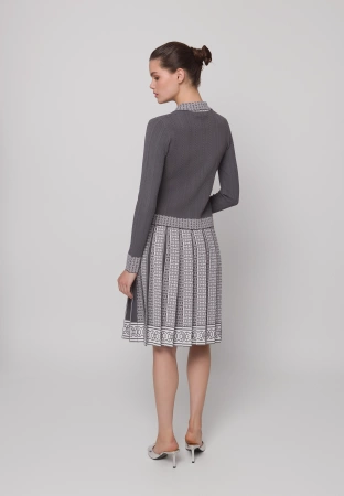 Szara plisowana spódnica z wiskozą