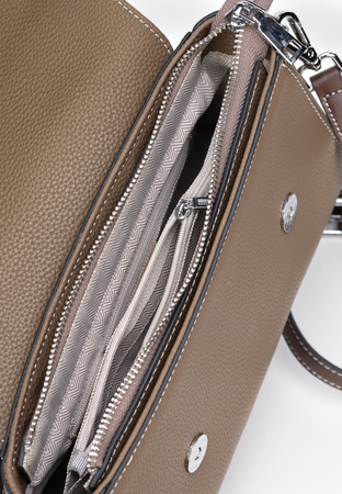Beżowa torebka z brązowymi elementami
