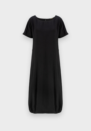 Długa czarna sukienka z lnem i wiskozą