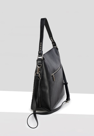 Czarna torebka z ćwiekami 100% skóra