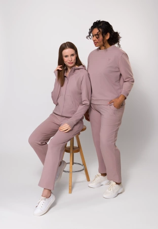 Beżowa bawełniana bluza na suwak