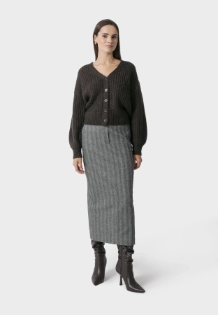 Kardigan w grafitowym kolorze z domieszką wełny i moheru