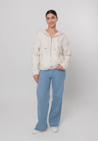 Przeciwdeszczowa kurtka oversize w kolorze jasnego beżu