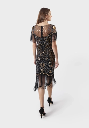 Cekinowa sukienka z frędzlami