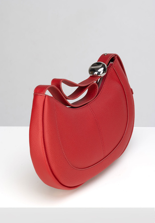 Czerwona torebka na ramię ze skóry