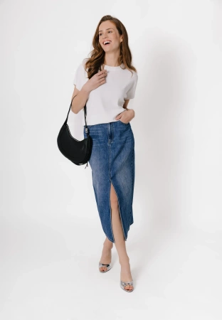 Długa jeansowa spódnica