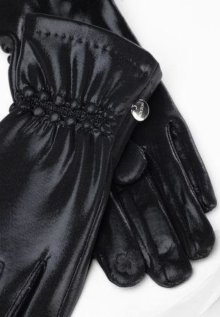 Czarne metalizowane rękawiczki