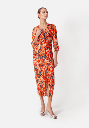 Wiskozowa sukienka z fantazyjnym drapowaniem