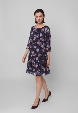 Wiskozowa sukienka w róże