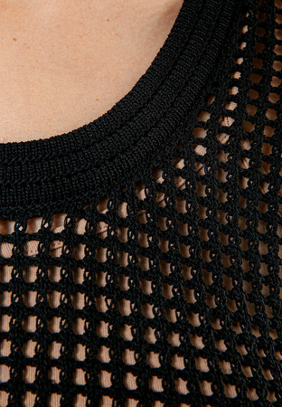 Czarna ażurowa bluzka