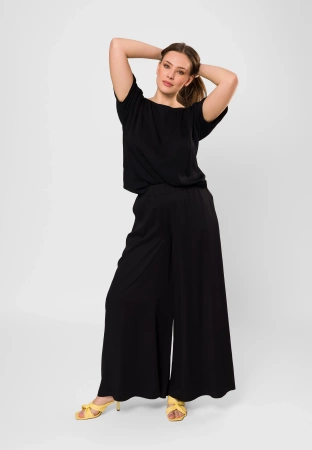 Czarne wiskozowe spodnie