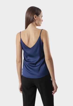 Granatowy top na cienkich ramiączkach