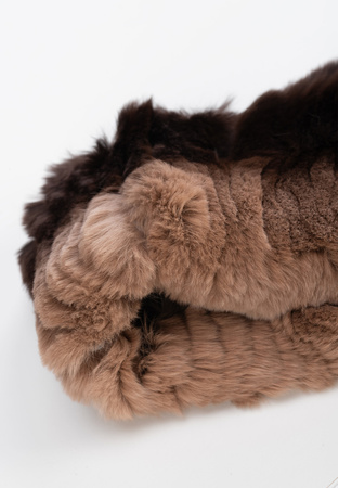 Brązowa futrzana opaska