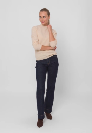 Beżowy półgolf 100% wełna