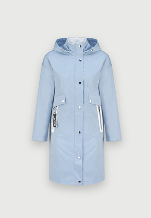 Niebieska kurtka przeciwdeszczowa