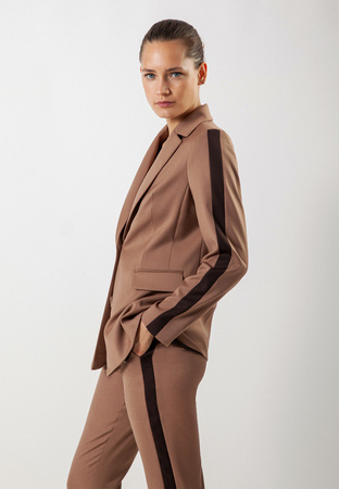 Brązowy żakiet z lampasem