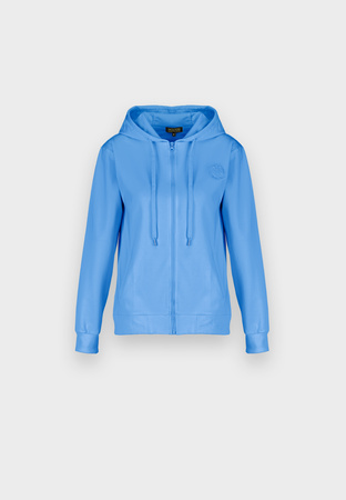 Niebieska bawełniana bluza na suwak
