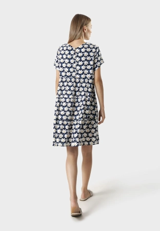 Granatowa sukienka w kwiaty 100% wiskoza
