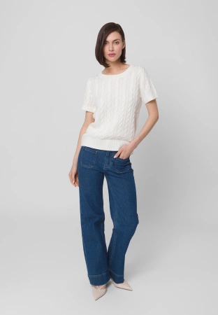 Dzianinowa bluzka w warkoczowy splot