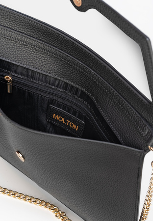 Czarna skórzana kopertówka