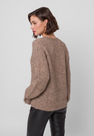 Beżowy kardigan z alpaką