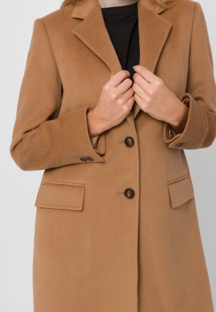 Camelowy płaszcz dyplomatka 100% wełna