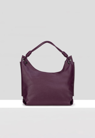 Duża fioletowa torebka z ozdobnym paskiem