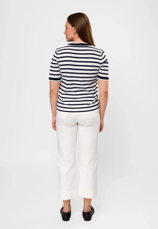 Dzianinowa bluzka w granatowo-białe paski