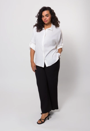 Ecru koszula z domieszką lnu