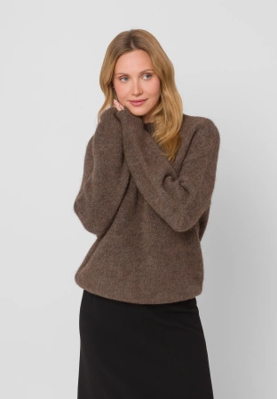 Brązowy sweter z alpaką