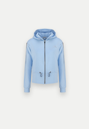 Błękitna bluza ze wstawkami