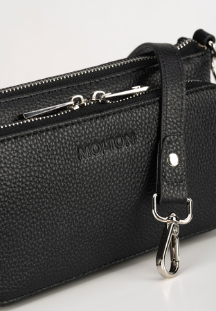 Czarna skórzana torebka z portfelem