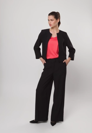 Krótki żakiet z wiskozą i lnem