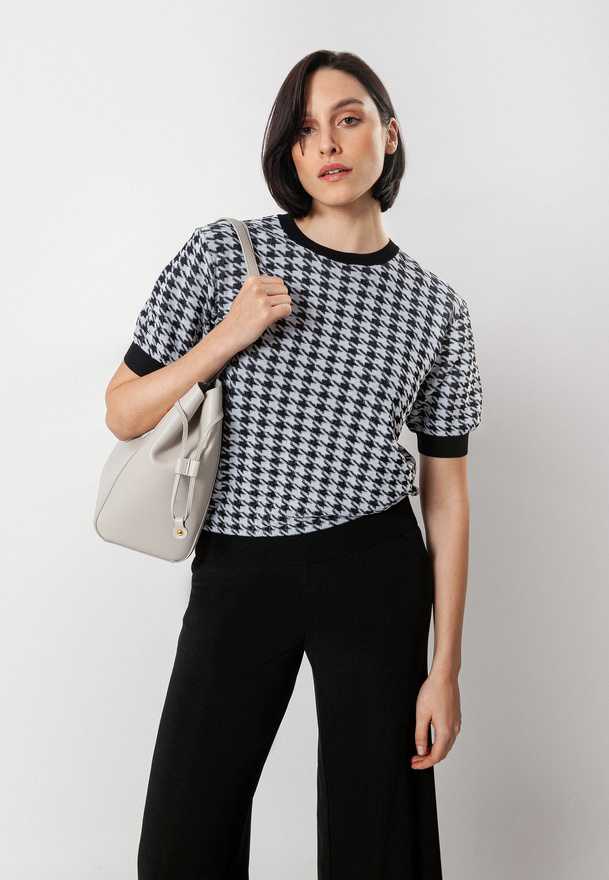 Bluzka z wiskozy w pepitkę