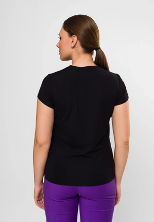 Czarny t-shirt z wiskozą