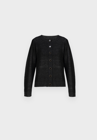 Wiskozowy kardigan z cekinami w czarnym kolorze