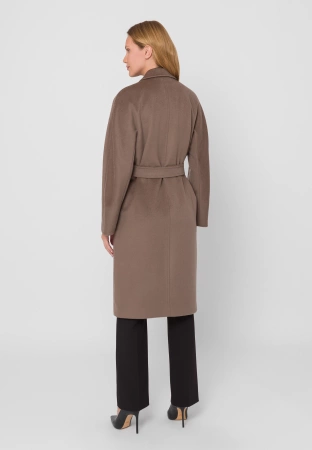 Brązowy dwurzędowy płaszcz 100% wełna